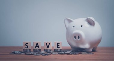 Tahta küplerden ve kumbaradan kurtar. Para tasarrufu, tasarruf ve yatırım, iş konsepti.