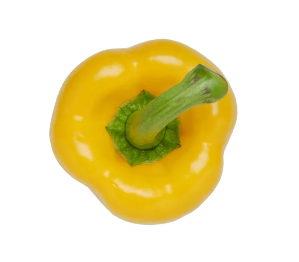 Φρέσκα Λαχανικά Γλυκό Κίτρινο Πιπέρι Απομονώνονται Λευκό Φόντο Διαδρομή Αποκοπής — Φωτογραφία Αρχείου