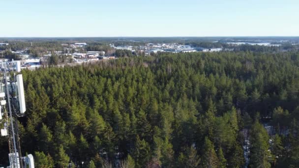 Воздушный Беспилотник Вид Лес Финляндии — стоковое видео