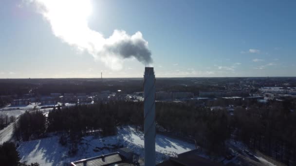 Finlandiya Daki Kış Şehrinin Havadan Görünüşü Nsansız Hava Aracı — Stok video