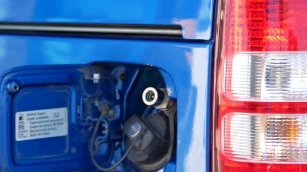 Conectarea Duzei Combustibil Vehiculului Gaze Naturale Comprimate — Videoclip de stoc