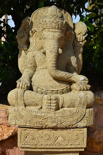 Stock image A solid stone elephant statue as a symbol of wisdom, knowledge and success, inspiring visitors from all over the world.  Decorate in zoo Greece. Athens.