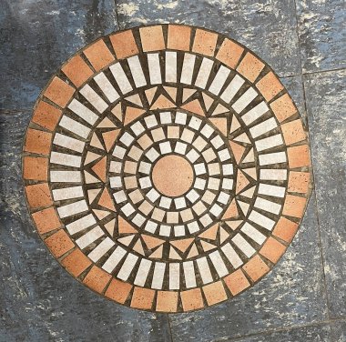 Giriş salonu veya koridor için güzel mermer mozaik kiremit deseni.