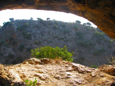 Girit 'teki Milatos Mağarası. Yunanistan. Yunan Adaları. Güzel Doğa