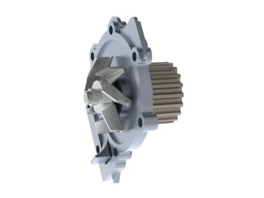 Car water pump 3D rendering isolated on white background. Care spare part