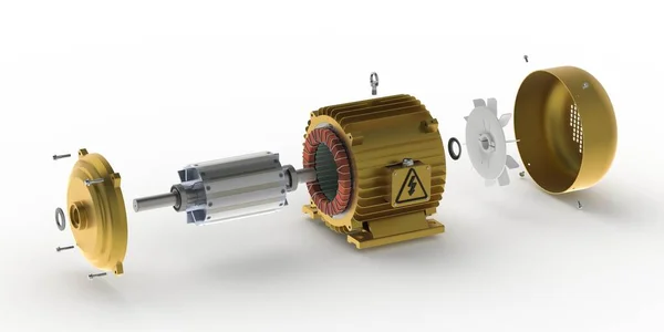 Stator Und Rotor Präsentation Auf Asynchron Elektromotor Rendering