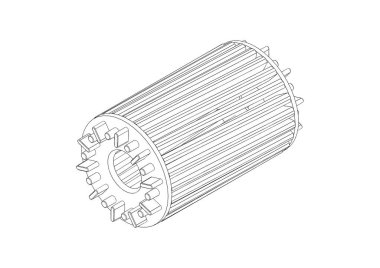 Elektrikli motor 3D görüntüleme için döner alüminyum kafes