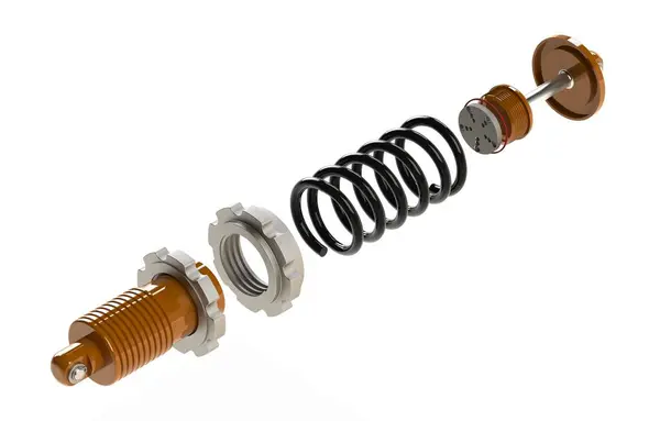 Car Shock Absorber Spare Part Illustration Isolated White — Stock Photo, Image