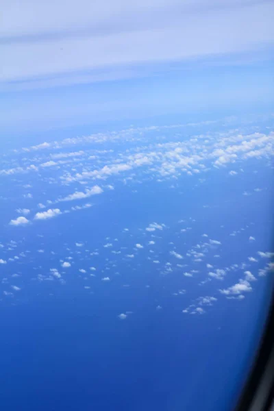 Fondo Paisaje Nuboso Vista Desde Arriba Desde Ventana Avión Cielo —  Fotos de Stock
