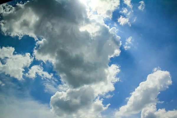 Bottom View Clouds Cumulus Clouds Blue Sky View Sunlight Clouds — Stock Photo, Image