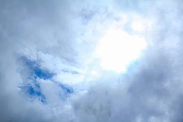Vista Inferior Nuvens Nuvens Cumulus Vista Céu Azul Partir Baixo — Fotografia de Stock