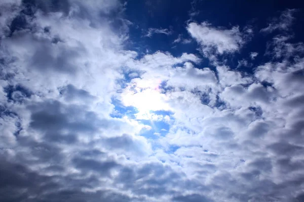 Bottom View Clouds Cumulus Clouds Blue Sky View Sunlight Clouds — Stock Photo, Image