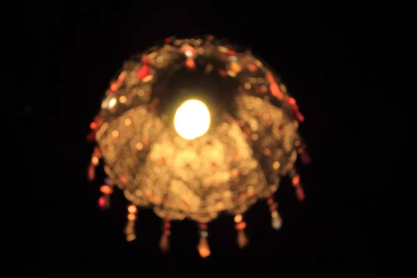Defokus Stylu Vintage Bohemian Kolorowe Lampy Dekoracyjne Efektem Rozmycia Rozproszenie — Zdjęcie stockowe