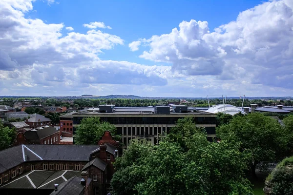 Vysoký Úhel Pohledu Město Nottingham Ohromující Oblačnost Nottingham Anglie Velká — Stock fotografie
