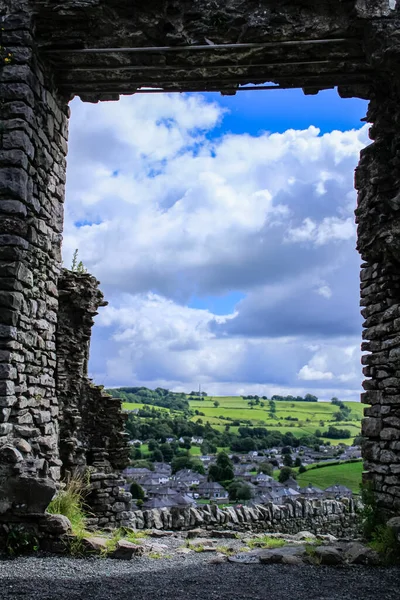 Het Uitzicht Kendal Cityscape Vanuit Kendal Castle Ruins Cumbria Engeland — Stockfoto