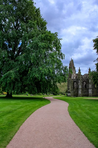 Die Innenansicht Des Stirling Burggartens Mit Grünen Bäumen Stirling City — Stockfoto