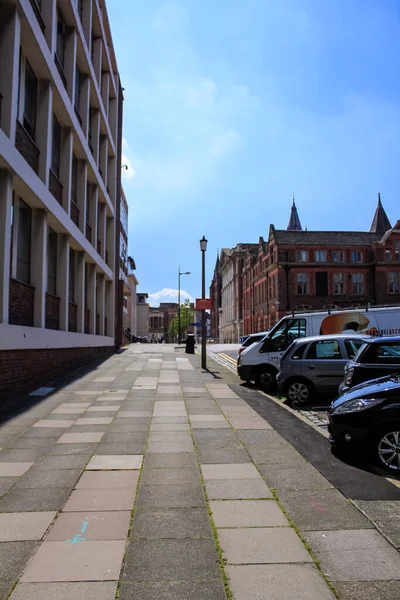 Pouliční Scéna Centru Liverpoolu Anglie Velká Británie Město Hrabství Merseyside — Stock fotografie