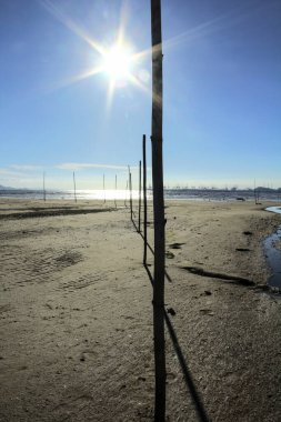 Hong Kong, Yuen Long 'daki Ha Pak Nai manzarası. Seyahat ve doğa sahnesi.