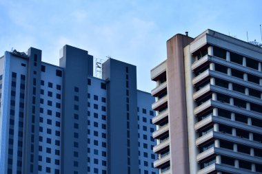 Modern mimarinin dışı, modern şehir binası. Modern mimari soyut arkaplan, soyut yapı.