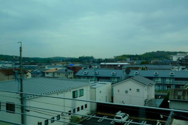 Japonya, Nagoya 'daki kırsal bölge. Nagoya, Japonya 'nın kentsel olmayan manzarası. Seyahat sahnesi.