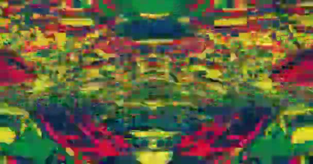 Techno Twilight Glitch Psychedelic Abstract Background Trippy Art Seamless Loop — стоковое видео