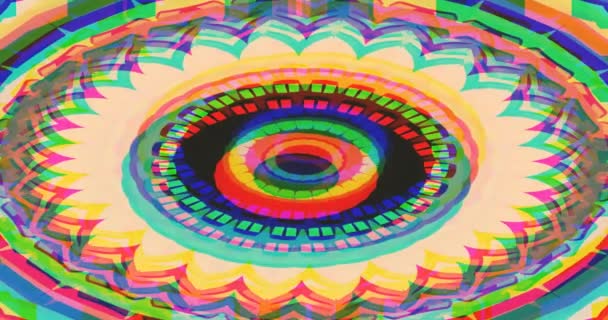 Glitch Psychedelic Abstrakt Bakgrund Trippy Art Sömlös Loop — Stockvideo