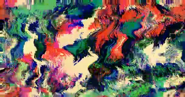 Glitch Psychedelische Abstracte Achtergrond Van Trippy Art Naadloze Lus — Stockvideo