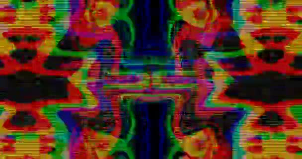 Glitch Psychedelic Abstract Background Trippy Art Seamless Loop — 图库视频影像