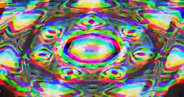 Glitch Psychedelic Abstract Background Trippy Art Seamless Loop — Stok video