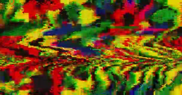Virtual Reality Vision Glitch Psychedelic Abstrakt Bakgrund Trippy Art Sömlös — Stockvideo