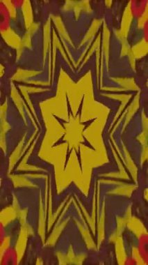 A Meadow of Flowers - Vertical.Glitch Psychedelic Abstract Background Of Trippy Art - Seamless loop