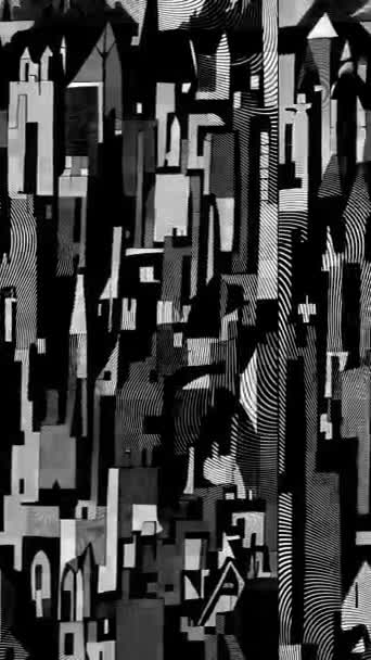 Binary Bliss Beats Glitch Psychedelic Abstract Background Trippy Art Seamless — Stok video