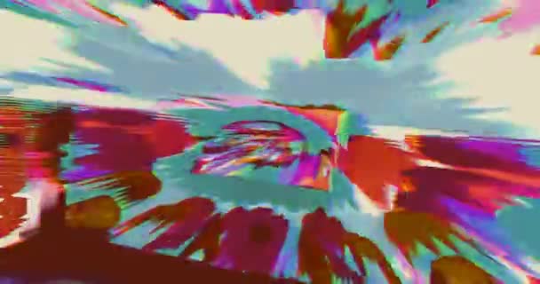 Glödande Groove Glitch Psychedelic Abstrakt Bakgrund Trippy Art Sömlös Loop — Stockvideo