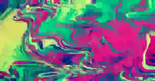 Neon Nights Glitch Psychedelic Abstract Background Trippy Art Seamless Loop — Stok video