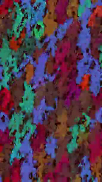 Blumen Und Erinnerungen Vertical Glitch Psychedelischer Abstrakter Hintergrund Trippy Art — Stockvideo