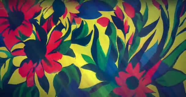 Language Flowers Psychedelic Background Trippy Art Seamless Loop — Stockvideo