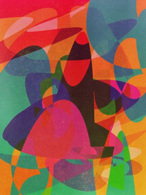 Yeni Formlar 1 - Renkli elementlerle soyut geometrik arkaplan. İşiniz veya sunumunuz için güzel tasarım.