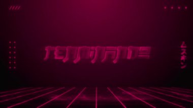 Stream Overlay Neon Cyberpunk Terminando, kırmızı parıltılı arkaplan döngüsü