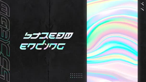 Stream Overlay Holographic Stream Ending Prismatic Colorful Background Loop Motion — Stock video