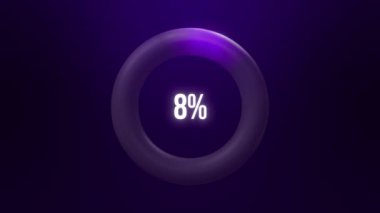  Yüzde yüz bilgi grafiksel, neon parlaması, mor yüzde sayıları artıyor.