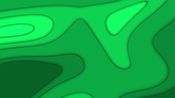Зеленые Минималистические Волновые Линии Движения Абстрактный Зеленый Фон Кругами — стоковое видео