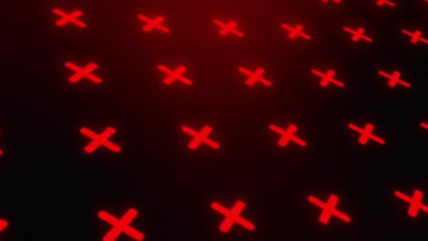 Red Error Latar Belakang Peringatan Simbol Pola Neon Yang Bersinar — Stok Video