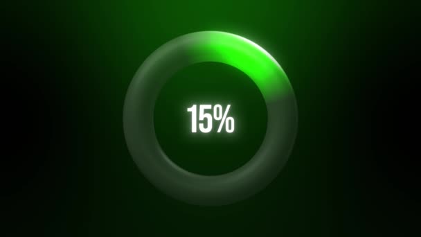 Procent Infographic Knop Groene Achtergrond Promo Korting — Stockvideo
