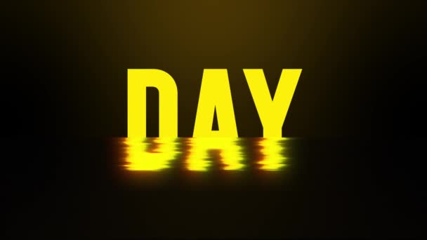 Day Text Effect Sign Black Background — Stock videók