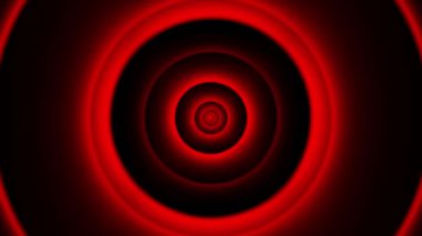 Kırmızı tehlike uyarısı. Hipnoz sarmalı arka plan, şeytani teknoloji, çember girdabı.