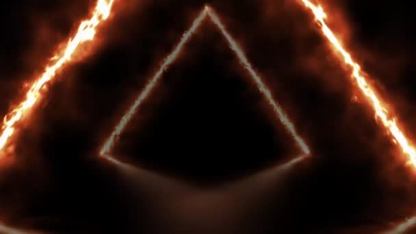 アルファチャンネルと火の三角形の爆発 フレアアニメーション — ストック動画