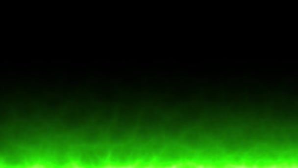 緑色の火の背景 アルファ ブラックのぼやけエネルギー — ストック動画