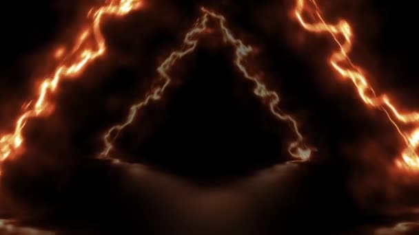 Lazer Triangle Heat Light Fiery Explosion Alpha Channel — 图库视频影像