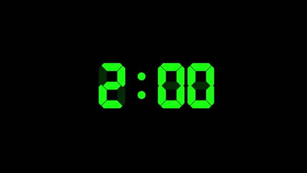 Despertador Digital Reloj Digital Verde Temporizador Minuto — Vídeo de stock