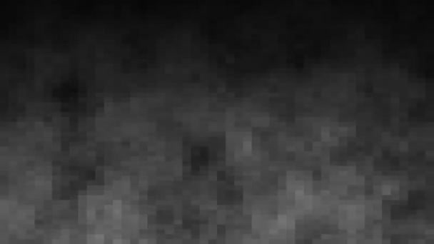 Pixel Art Kouř Překrytí Pixelizované Mlha Mlhavé Fraktální Částice — Stock video